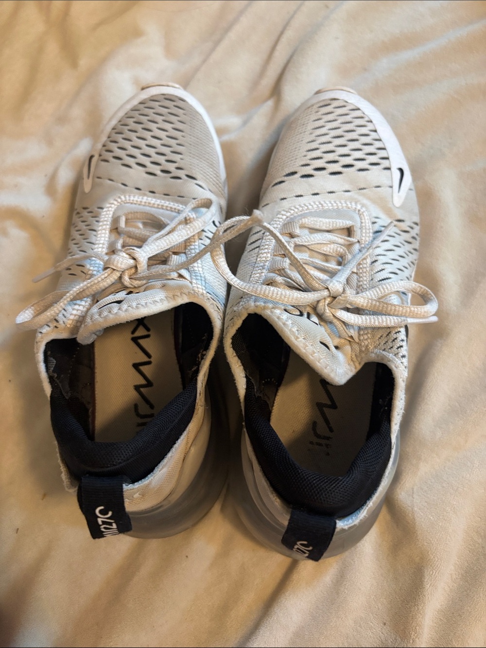 Nike White Women's Athletic Lace-Up Trainers with Black Accents